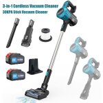 Aspirateur sans fil 3 - en - 1 aspirateur � b�ton � main vertical 30kpa avec 2 batteries puissant et ...