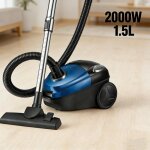 Aspirateur sans sac cylindrique 15 l aspirateur aspirateur sans sac pour sols durs tapis et voiture compact ...