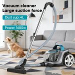 Aspirateur tra�neau sans sac 4 l 1600w aspirateur puissant pour maison collecteur de poussi�re de tapis ...