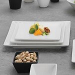 Assiette � entr�e ou � dessert en gr�s blanc - l 18 cm - quadro