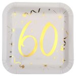 Assiette 60 ans metal x10