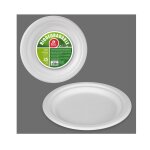 25 assiettes 18cm biodgradables - blanc - vaisselle de fte