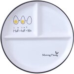 Assiette de service alimentaire - blanc - c�ramique - 8 pouces - assiette divis�e - antid�rapante