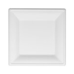 Assiettes carr�es en fibres v�g�tales 20 x 20 cm par 50