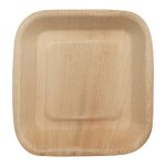 Assiettes carr�es en palmier 24 x 24 cm par 25