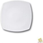 Assiette carre porcelaine blanche - l 24 cm - tokio