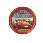 Assiettes en carton - cars 3 - flash mcqueen - 23 cm - lot de 8 - recyclable