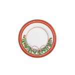 Assiettes en carton - happy christmas - blanc et rouge - 21 cm