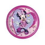 Assiettes en carton - procos - minnie junior - lot de 8 - � 20 cm - rose / fuchsia