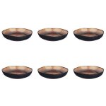Lot de 6 assiettes creuses en gr�s marron d22. 5