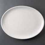 Assiettes creuses ovales en porcelaine blanche 305(l)x241(l)mm athena hotelware - lot de 6
