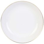 Assiette creuse en porcelaine avec liser� dor� 21 cm blanc