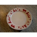 Assiette  dessert - vache rouge - 6 pices - faence - diamtre 21. 5 cm - compatible lave - vaisselle ...