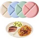 Assiette - divis�es - 4 pi�ces - incassables - r�utilisables - 9 pouces