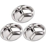 Assiettes divis�es - inox - 3 pcs - pour enfants - design amusant - compatible lave - vaisselle