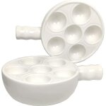 Assiettes  escargots - amoune - lot de 2 - cramique - avec poigne - passe au four