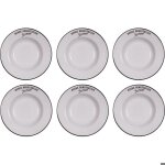 Assiettes en gr�s blanc bonne d�gustation (lot de 6) assiettes creuses - 23 cm