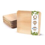 Assiette jetable - biozoyg - assiette carre en feuille de palme - biodgradable - 25x25cm