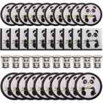 Assiettes jetables en carton motif panda adorable d�coration danniversaire