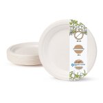 Assiette jetable - biozoyg - blanc - canne  sucre - 26cm - 50 pices