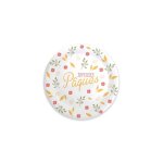 Assiettes - joyeuses p�ques - paquet de 6 - carton - blanc - enfant - � 23cm