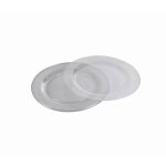 Assiette - non sp�cifi� - set de 6 - paillettes argent - 23 cm - plastique r�utilisable