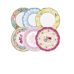 Assiette - multicolore - fleurs multicouleur - 12 pi�ces - papier - assiette plate