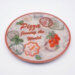 Assiette � pizza charme rouge - d 31 cm - napoli