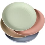 Assiettes plates lot de 4 plastique plates l�g�res de 23cm passent au iave - vaisselle et au micro - ...