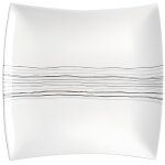 Set de 6 assiettes plates carr�e - 26 cm x 26 cm - porcelaine