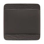 Assiette plate carre manufacture rock noir