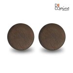 Assiette plate - decopine - assiette artisanale effet bois dor� - lot de 2 - �25 cm - fait main