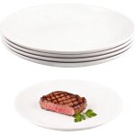 Assiettes plates en plastique - dok - lot de 4 - 25 cm - blanche - m�lamine alimentaire - r�sistantes ...