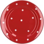 Assiette plate - van well - emily -  275 mm - faence - rouge et blanc