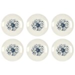 Assiette en porcelaine cottage 20 cm (lot de 6) blanc et bleu