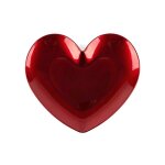 Assiette de pr�sentation c?ur en plastique rouge 354 cm - rouge