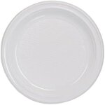 Assiettes réutilisables - blanc - 20. 5 cm - lot de 50 - compatibles lave - vaisselle - plastique Assiettes réutilisables - blanc - 20. 5 cm - lot de 50 - compatibles lave - vaisselle - plastique