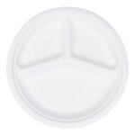 Assiettes rondes 3 compartiments en fibres v�g�tales diam. 26 cm par 50