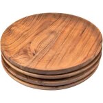 Assiettes rondes en bois - non sp�cifi� - 18 x 18 x 2 cm - lot de 4 - faciles � nettoyer - l�g�res