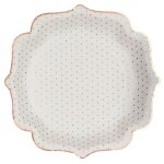 Assiettes - santex - 7094 - 1 - 10 pices - blanc - pois dors rose gold - 21 cm de diamtre