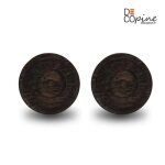 Assiette de service - decopine - finition effet bois noir - lot de 2 - �25 cm - fait main