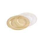 Assiette - set de 6 - 18 cm - plastique transparent - paillettes dor�es