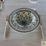 Assiette tebsi bakir vert - d 23 cm
