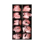 Assortiment 100 faux ongles semi transparents roses bout droit forme ballerine Assortiment 100 faux ongles semi transparents roses bout droit forme ballerine