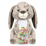 Assortiment de 30 petits chocolats de p�ques kinder et milka et sa peluche lapin cadeau original