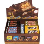 Assortiment de 53 chocolats individuels (twix x12 snickers x12 m&m?s x12 mars x12 bounty x5) format maxi ...