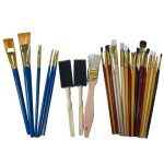 Assortiment pinceaux et brosses - cloptre - 25 pcs - plats ronds brosses et mousses
