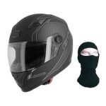 Astone gt2 karbon casque int�gral + cagoule - noir et gris