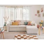 Astoria - canap dangle rversible 4 places - convertible avec coffre - en tissu textur - beige