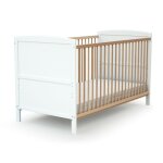 At4 - lit b�b� �volutif essentiel en bois blanc et h�tre verni - taille unique